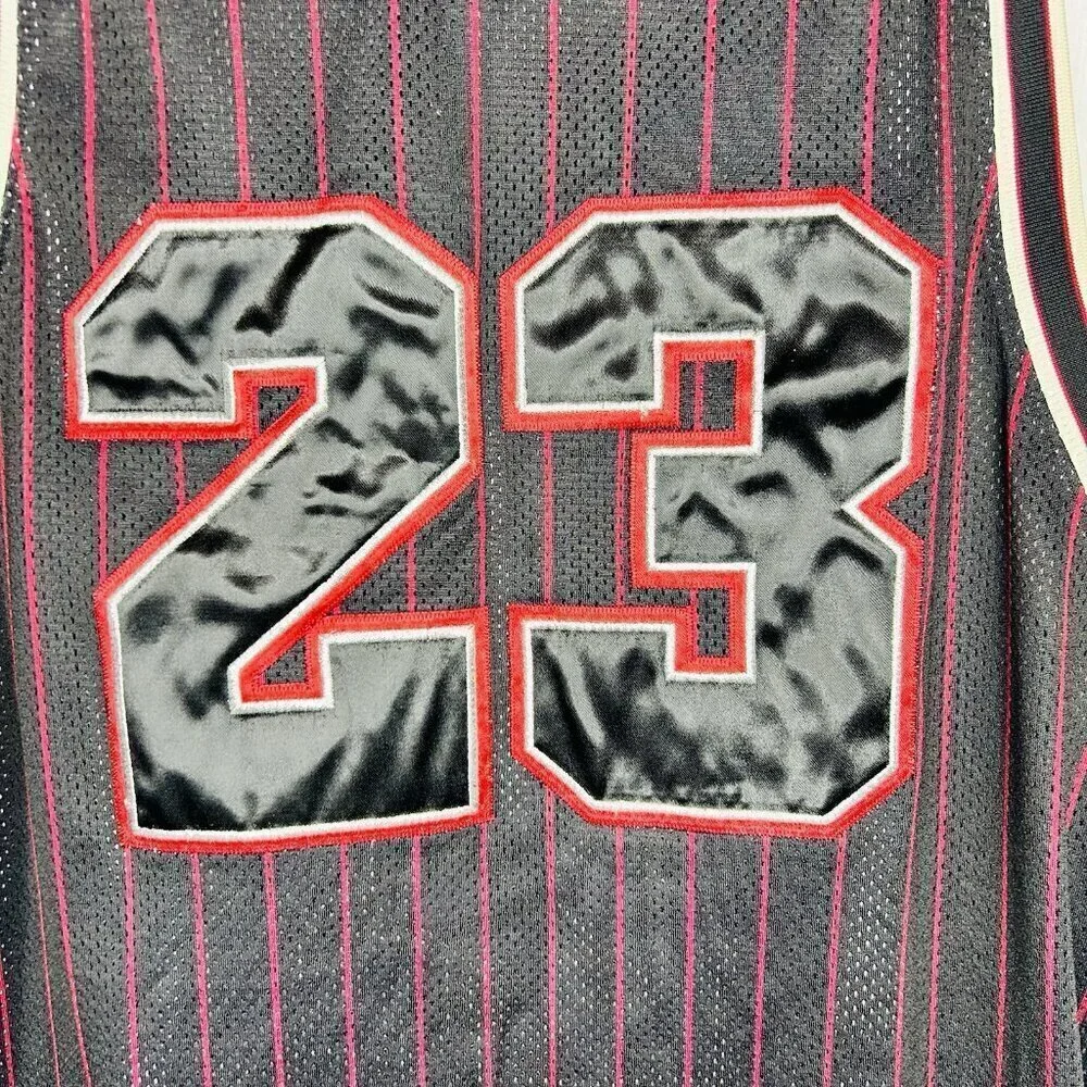 Michael Jordan #23 Jumpman Basketball Jersey Sz 3XL Fully Stitched Black Red